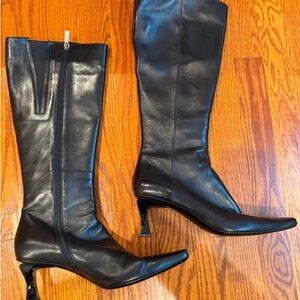 Sergio Rossi Elegant Black Heeled Boots